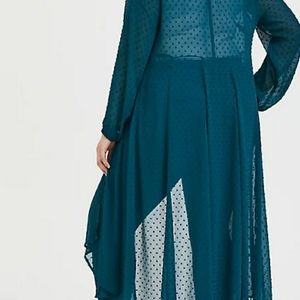 Torrid Teal Swiss Dot Kimono Size 5